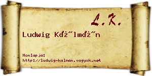 Ludwig Kálmán névjegykártya